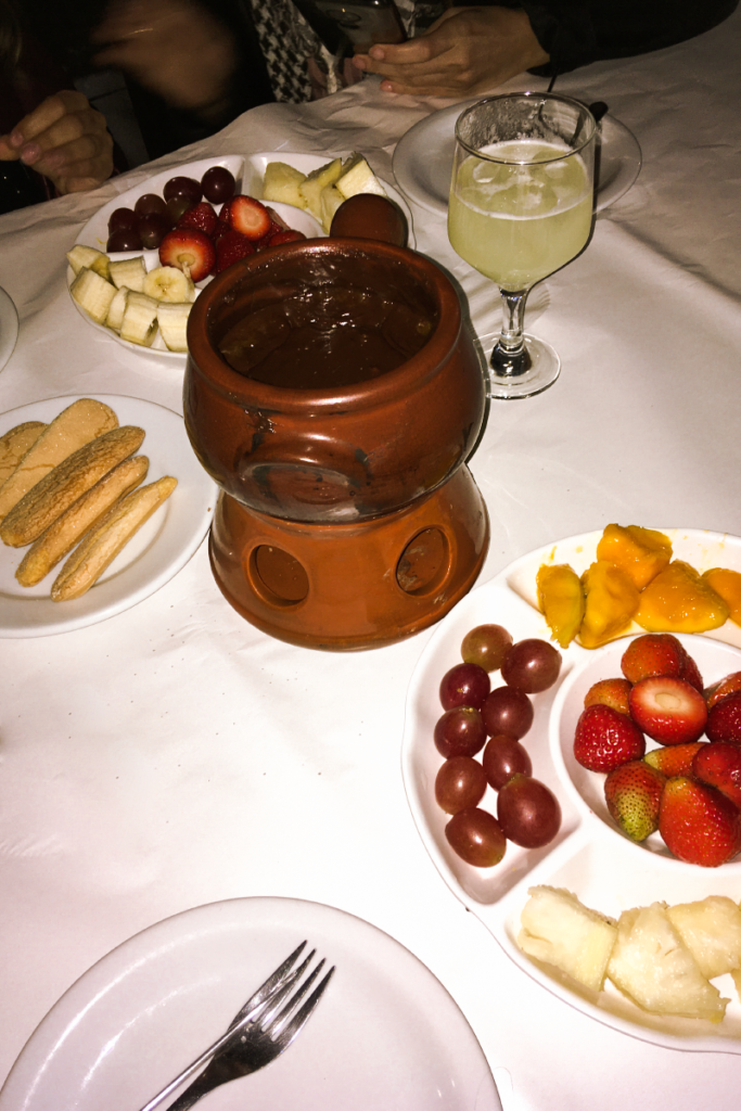 fondue de frutas